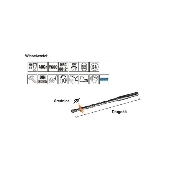 Wiertło Art-Pol do betonu SDS+ 18mm  (AR48168) 3171671 5900171481682