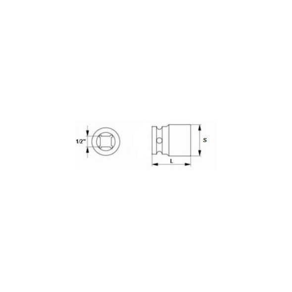 Jonnesway Nasadka udarowa 6-kątna 1/2" 17mm (S03A4117) 3173027 4719152103175