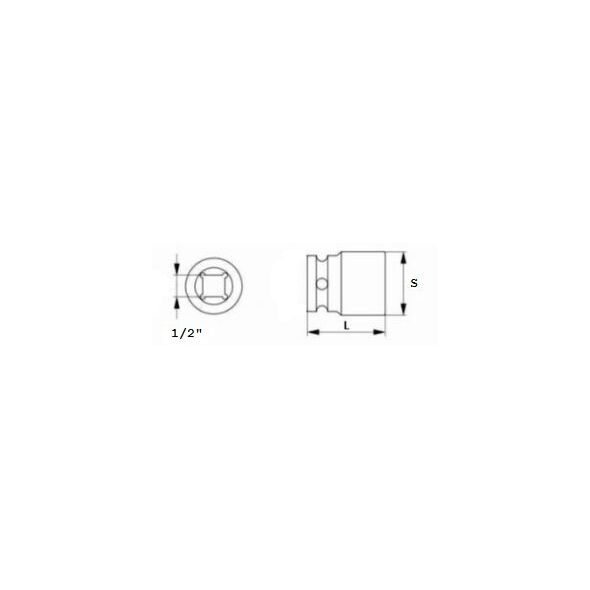Jonnesway Nasadka 6-kątna 1/2" 15mm (S04H4115) 3173323 4719152191158