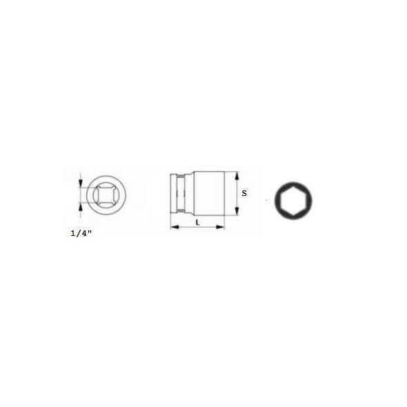 Jonnesway Nasadka 6-kątna 1/4" 13mm długa (S04HD2113) 3173374 4719152104233