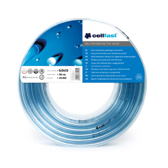 Cellfast Wąż niezbrojony ogólnego stosowania 4mm x 50m (20-400) 3181520 5907553504366