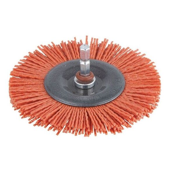 Wolfcraft Szczotka nylonowa 75mm trzpień 6mm czerwona (1500000) 3183825 4006885150003