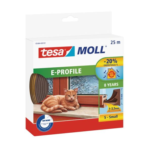 Tesa Uszczelka gumowa 9mm profil E brąz 25m (0546403) 3182724 4042448904744