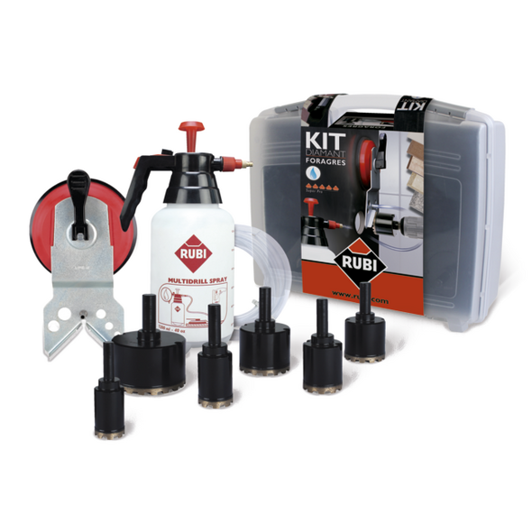 Rubi Zestaw Foragres do wiercenia na mokro koronki 20-65mm prowadnica hydronetka walizka (50903) 3185862 8413797509038