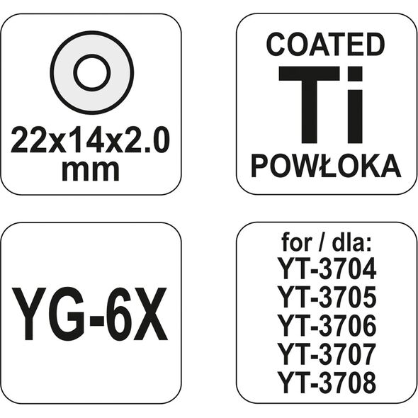 Yato Kółko tnące 22 x 14 x 2mm do maszyn do cięcia glazury (YT-37141) 3190653 5906083371417