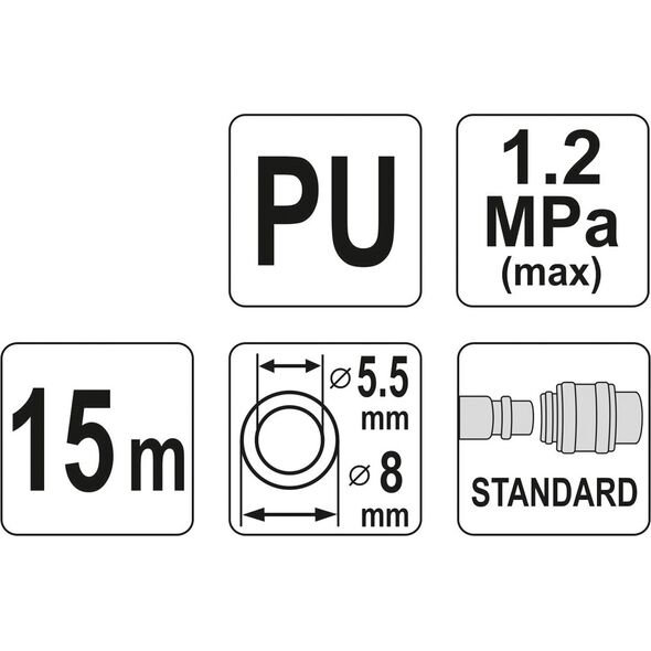 Yato Wąż pneumatyczny spiralny 5,5mm 15m (YT-24203) 3191536 5906083242038