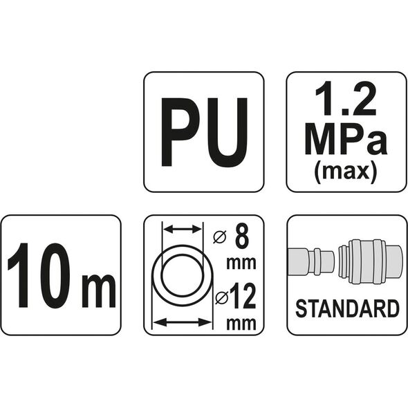 Yato Wąż pneumatyczny spiralny 8mm 10m (YT-24208) 3191540 5900001441138