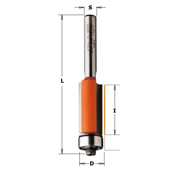 CMT Frez prosty HM z dolnym łożyskiem 9,5 x 25,4mm chwyt 6mm (706.095.11) 3192248 8019296001051
