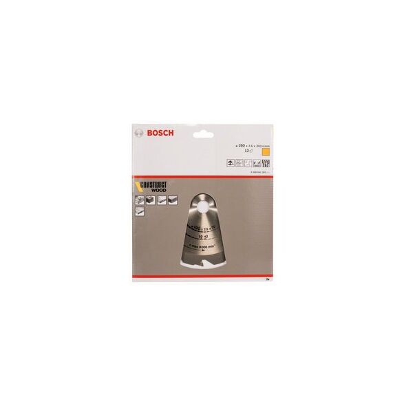 Bosch Tarcza pilarska Construct Wood 190 x 20mm 12z (2608641201) 3243361 3165140373838