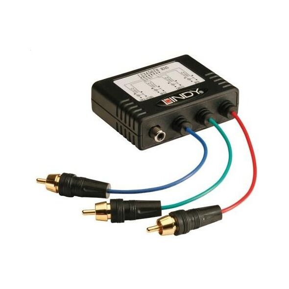 System przekazu sygnału AV Lindy Przedłużacz, konwerter Component 3 x RCA + Coaxial 1 x RCA - RJ-45 (32525) 3315261 4002888325257