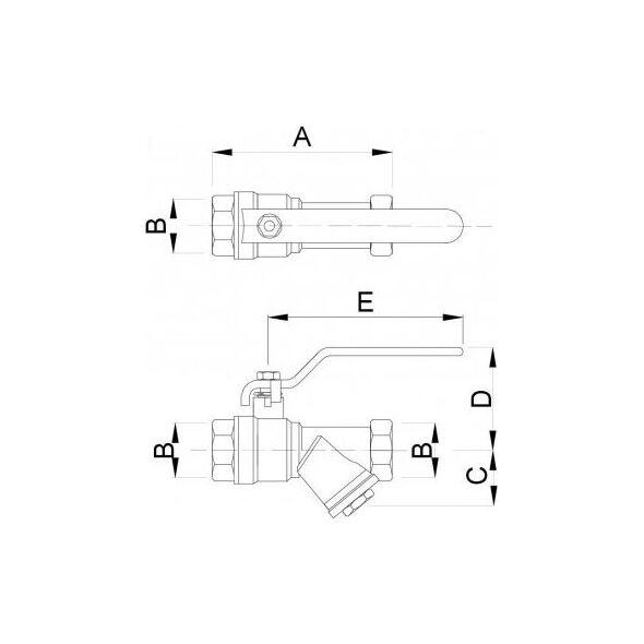 Hydroland Zawór kulowy Tytan z filtrem skośnym i dławikiem nakrętno-nakrętnym 3/4" (ZKWF-PP-20) 3323615 5900308734339
