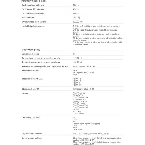 Schneider Electric Napęd przycisku bezpieczeństwa czerwony przez obrót bez podświetlenia (ZB4BS844) 3346978 3389110888867