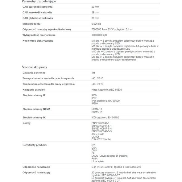 Schneider Electric Napęd przycisku czerwony z podświetleniem z samopowrotem (ZB4BW343) 3346981 3389110889819
