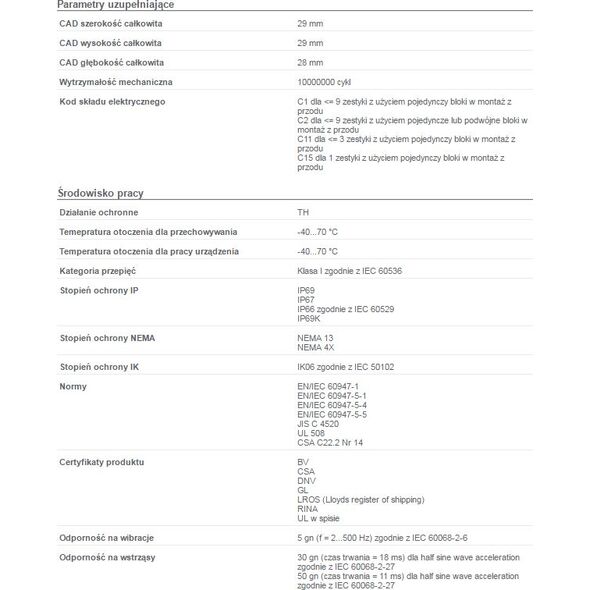 Schneider Electric Napęd przycisku bez wkładki IP66 z podświetleniem z samopowrotem (ZB4BA0) 3346990 3389110887440