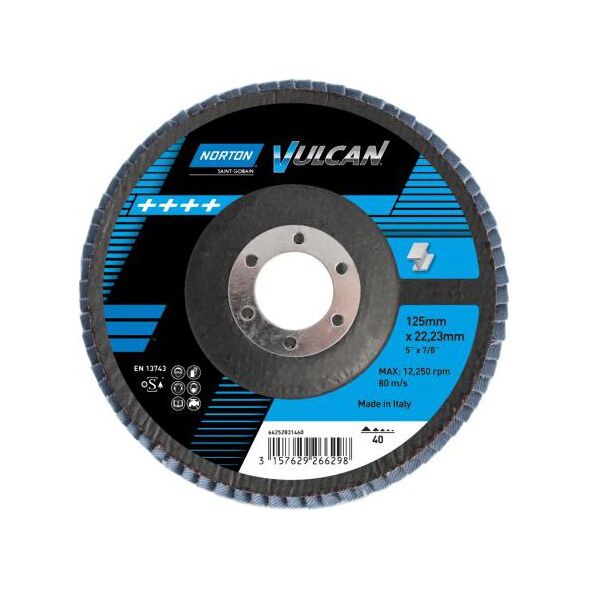 Norton Clipper Ściernica talerzowa listkowa Vulcan granulacja 40 115 x 22,23mm (63642502311) 3356775 3157629585221