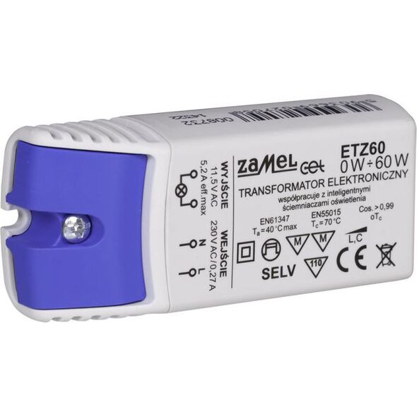 Zamel Transformator elektroniczny 230/11,5V 0-60W ETZ60 (LDX10000042) 3383536 5903669027058