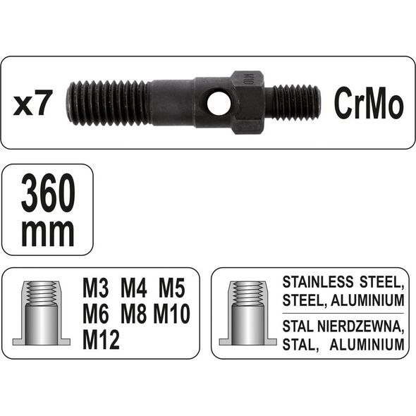 Yato Nitownica ręczna do nitonakrętek M3-M12 (YT-36127) 3394753 5906083009266