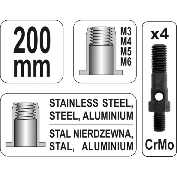 Yato Nitownica ręczna do nitonakrętek M3 - M6 (YT-36140) 3394754 5906083008252