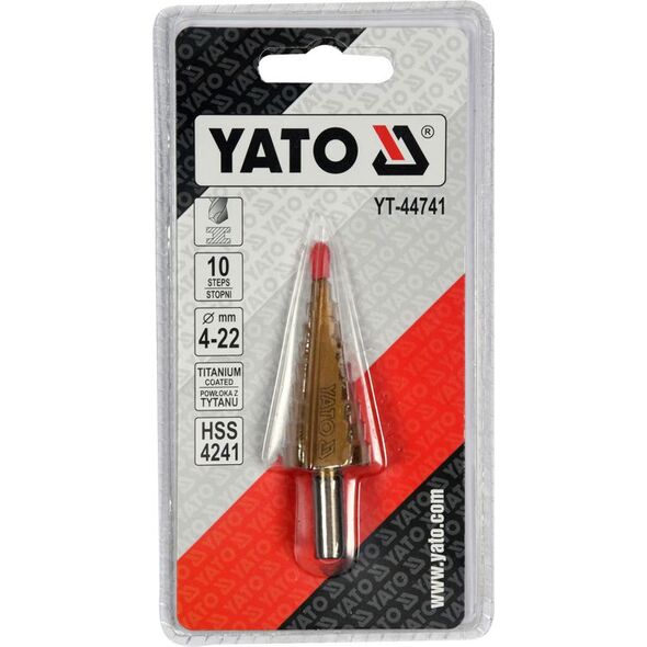 Wiertło Yato stopniowe walcowe 4 6 10 12 14 16 8 18 20 22mm  (YT-44741) 3394756 5906083013270