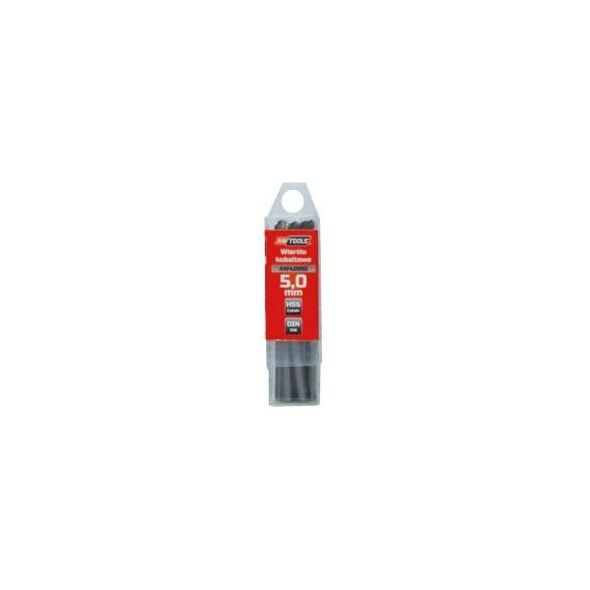 Wiertło AWTools kobaltowe walcowe 5 10mm 10szt. (AW42050) 3404580 5902198747765