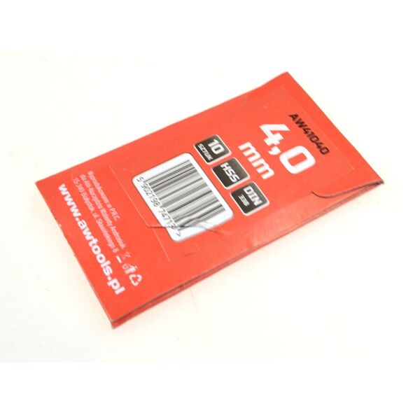 Wiertło AWTools do metalu HSS walcowe 4mm 10szt. (AW41040) 3404585 5902198747130