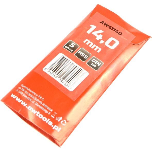 Wiertło AWTools HSS podtaczane 14mm 5szt. (AW41140) 3404589 5902198747406