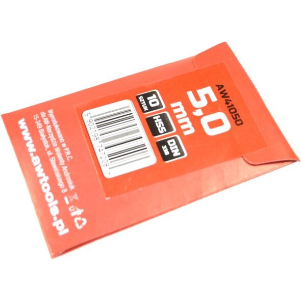 Wiertło AWTools do metalu HSS walcowe 5mm 10szt. (AW41050) 3404597 5902198747208