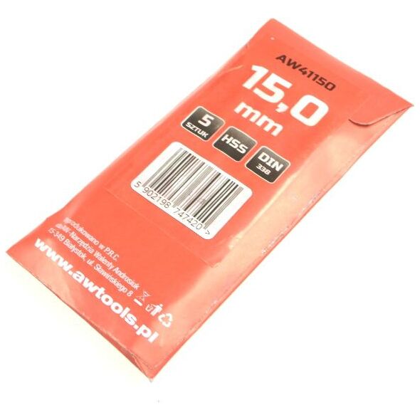 Wiertło AWTools do metalu HSS podtaczane 15mm 5szt. (AW41150) 3404599 5902198747420