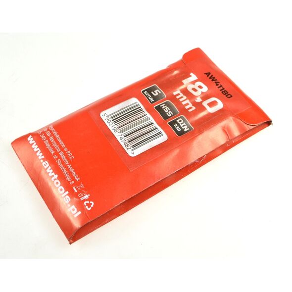 Wiertło AWTools do metalu HSS walcowe 18mm 5szt. (AW41180) 3404609 5902198747482