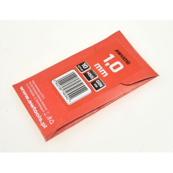 Wiertło AWTools do metalu HSS walcowe 1mm 10szt. (AW41010) 3404616 5902198746942