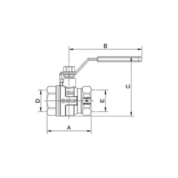 Arco Zawór Kulowy z rączką 1 1/2' Turia 3000 (0121308) 3408898 8428519052075