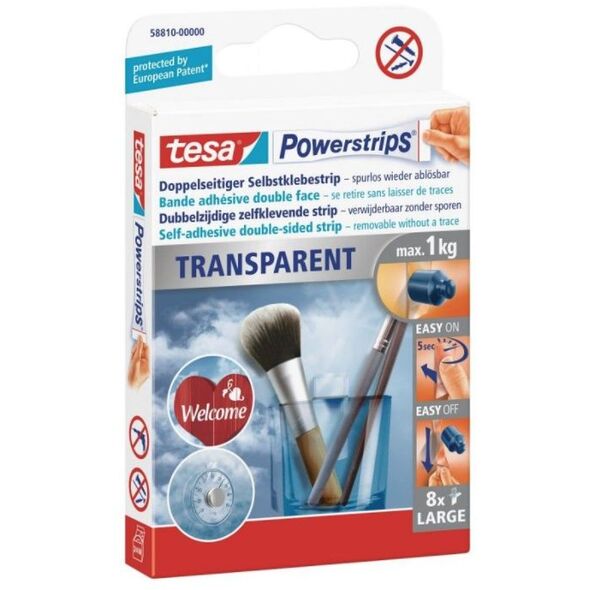 Tesa Plastry samoprzylepne Tesa Powerstrips przeźroczyste 8szt. (H5881000) 3416532 4042448228161