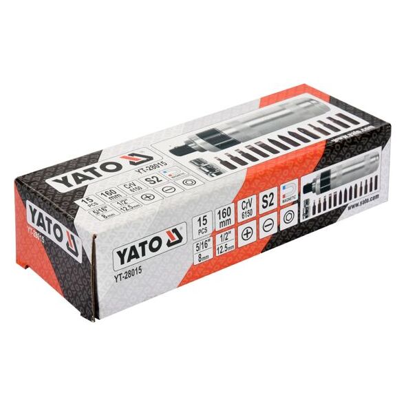 Yato Zestaw wkrętak udarowy, metalowy z wymiennymi końcówkami (YT-28015) 3416880 5906083011542