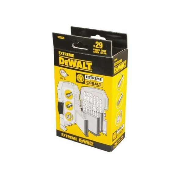 Wiertło Dewalt do metalu kobaltowe walcowe 1,5 2 3,3 7 4,5 4 5,5 5 1 4,8 3 2,5 3,5 4,2 6 3,2 10 10,5 11 11,5 12 13 6,5 7,5 8 8,5 9 9,5mm zestaw (DT4957) 3423926 5035048535066