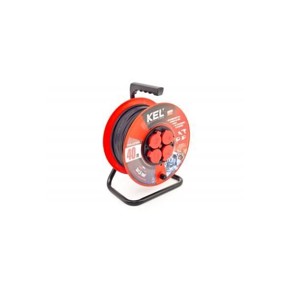 KEL Przedłużacz bębnowy PROFESSIONAL LINE 40m H05RR-F 3x1,5 4xGS 16A IP44 czarny (W-97056) 4000474 5902273400851