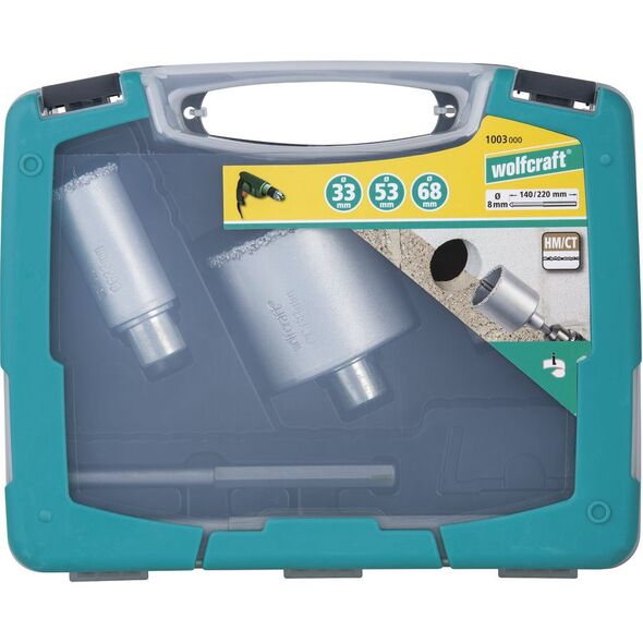 Wolfcraft Zestaw otwornic HM 5 elementów, 33, 53, 68 mm (1003000) 4141677 4006885100305