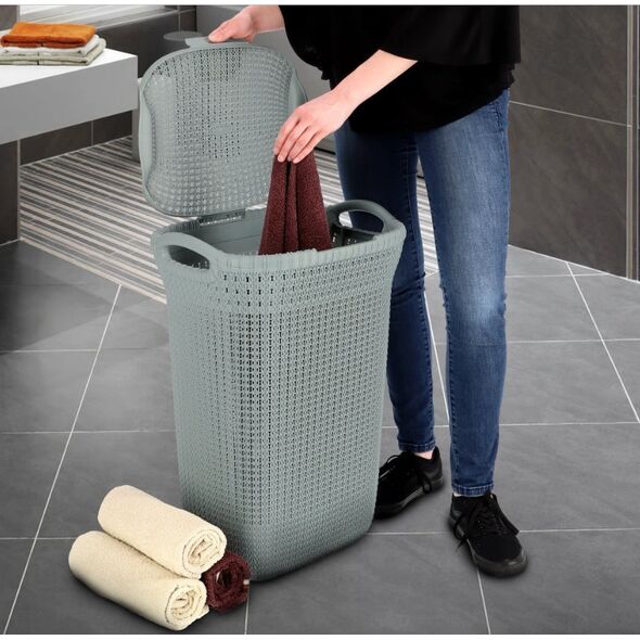 Kosz na pranie Curver Knit 57L błękitny (228411                         ) 4189417 3253923676037