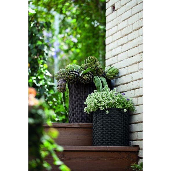 Keter Zestaw doniczek Curver CYLINDER PLANTERS S+M+L Brązowy 4592821 7290103664787
