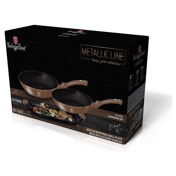 Patelnia Berlinger Haus grillowa Metallic Line Rose Gold Edition 26cm 3szt. 4616841 5999056784826