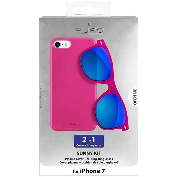 Puro Sunny Kit etui dla iPhone 7/8 + okulary (IPC747SUNNYKIT1PNK) 4689896 8033830186677