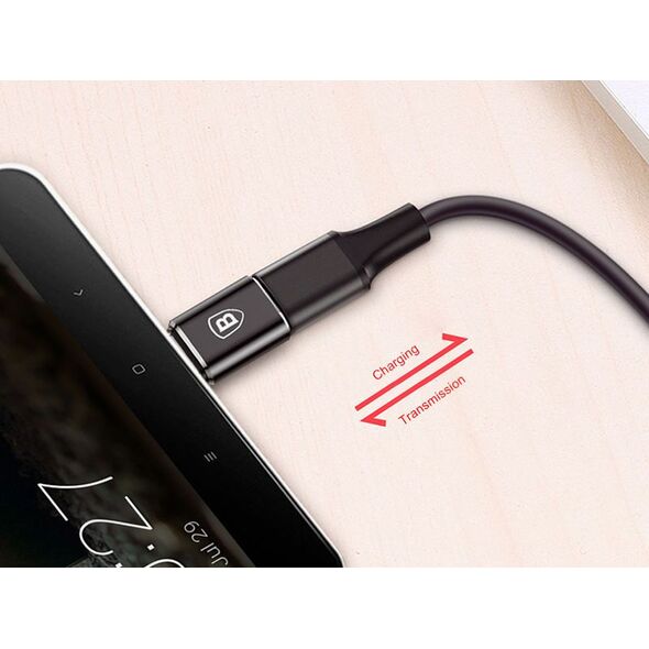 Adapter USB Baseus USB-C - microUSB Czarny  (28296-uniw) 4692079 6953156263529