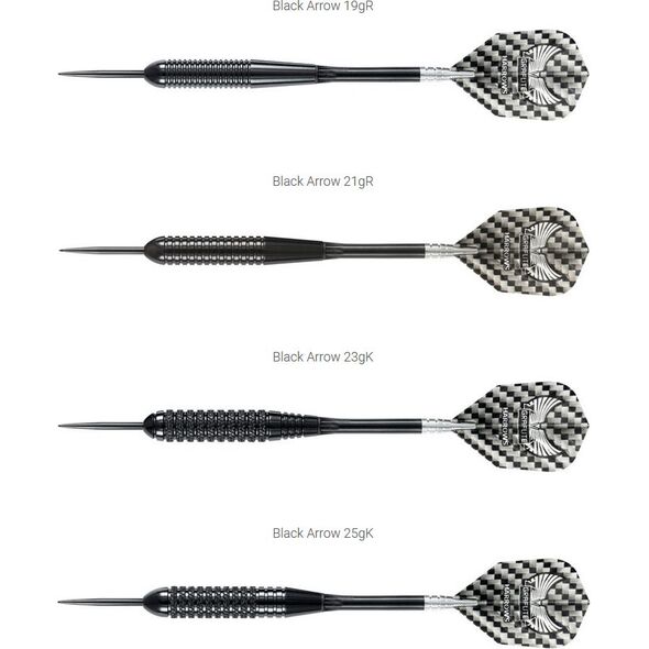 Harrows Rzutki Steeltip Black Arrows czarne 20g (H0072-20) 4719063 5017626005277