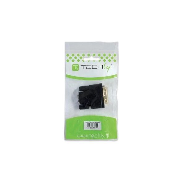 Adapter AV Techly HDMI - DVI-D czarny (IADAP-DVI-HDMI-F) 4865928 8057685304178
