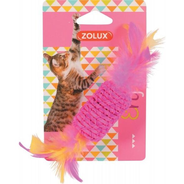 Zolux Zabawka dla kota cukierek z piórkami elastyczny 4960936 3336025807124
