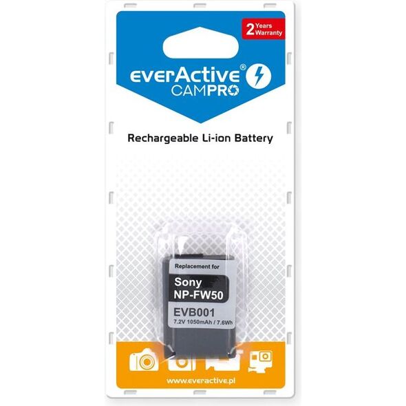 Akumulator EverActive zamiennik Sony NP-FW50, 1050 mAh (EVB001) 4999831 5903205770004
