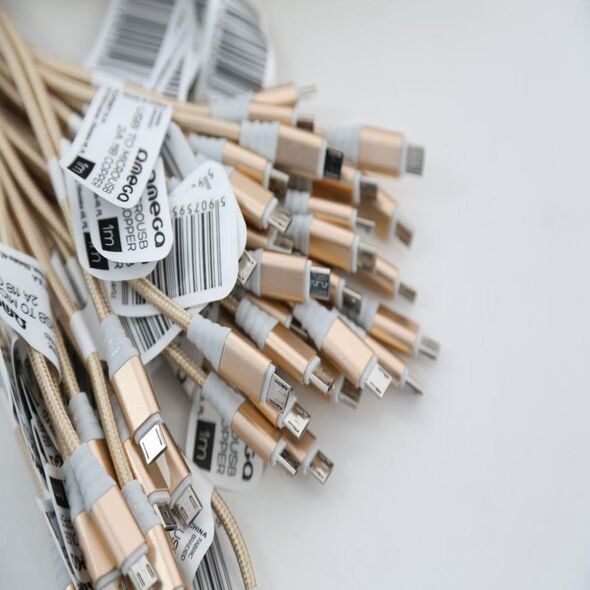Kabel USB Omega USB-A - 1 m Złoty (OUFBB3MGL) 5015678 5907595440523