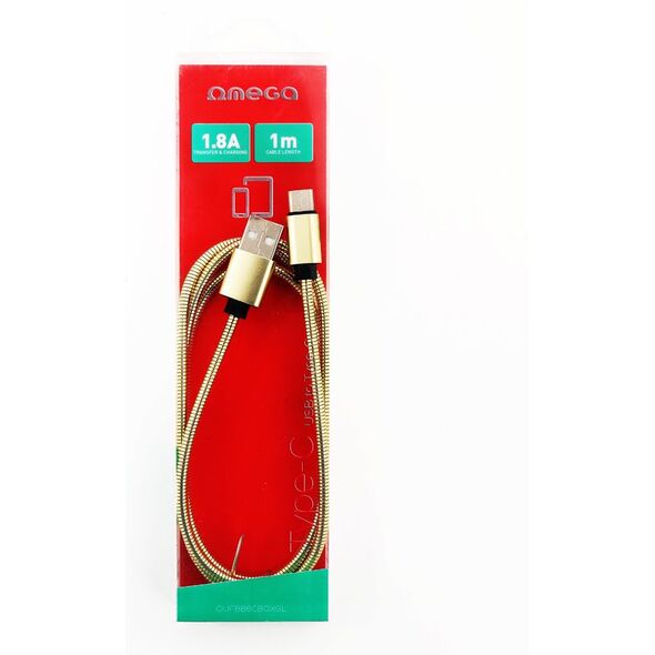 Kabel USB Omega USB-A - Lightning 1 m Złoty (OUFBB6LBOXGL) 5015702 5907595442138