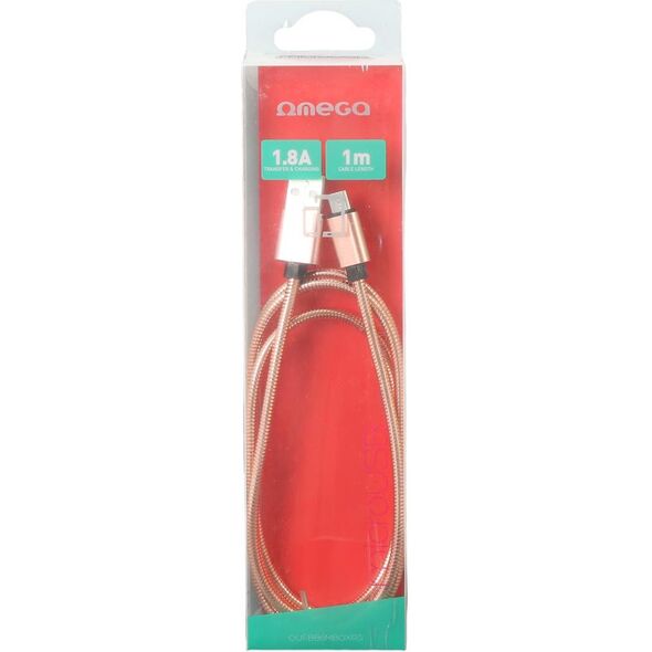 Kabel USB Omega USB-A - microUSB 1 m Złoty (OUFBB6MBOXRG) 5015707 5907595442077