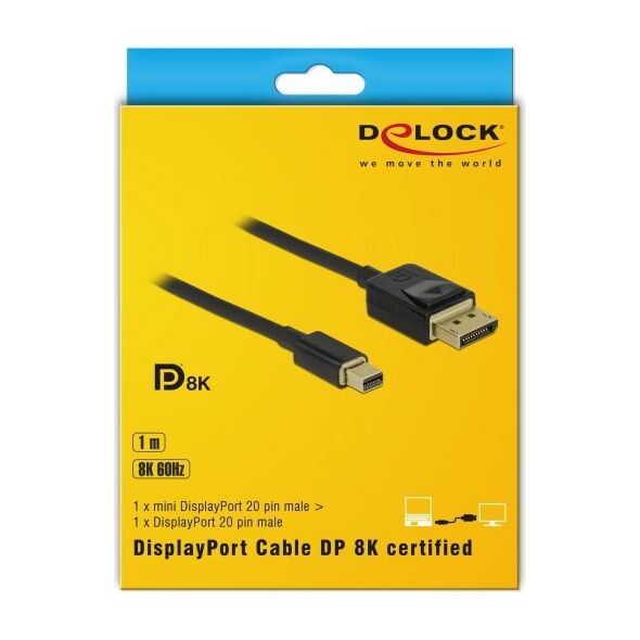 Kabel Delock DisplayPort Mini - DisplayPort 1m czarny (84927) 5376181 4043619849277