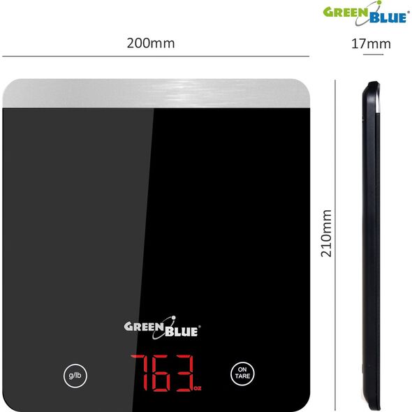 Waga kuchenna GreenBlue GreenBlue GB171 Waga kuchenna cyfrowa LED czarna min 1g max 5000g 5618220 5902211110026